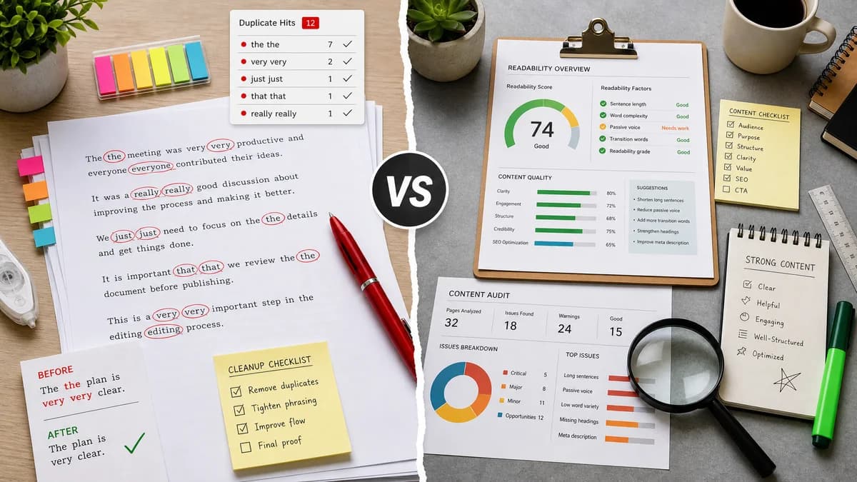 Duplicate Word Finder vs Readable comparison detail image