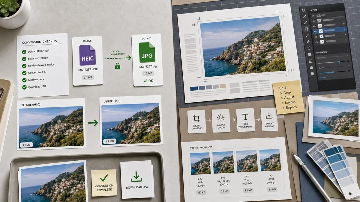 HEIC to JPG Converter vs Adobe Express HEIC to JPG visual comparison of image optimization workflows
