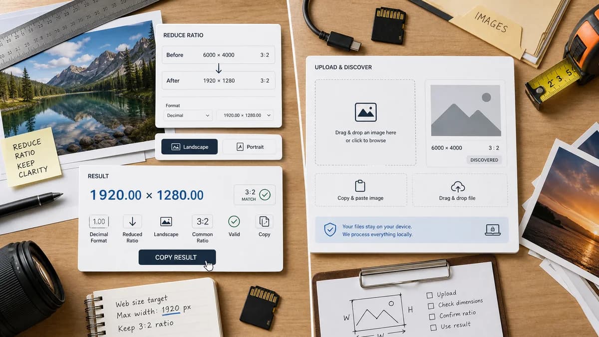 Image Aspect Ratio Calculator vs Imagy Image Aspect Ratio Finder visual comparison of image aspect ratio calculator workflows