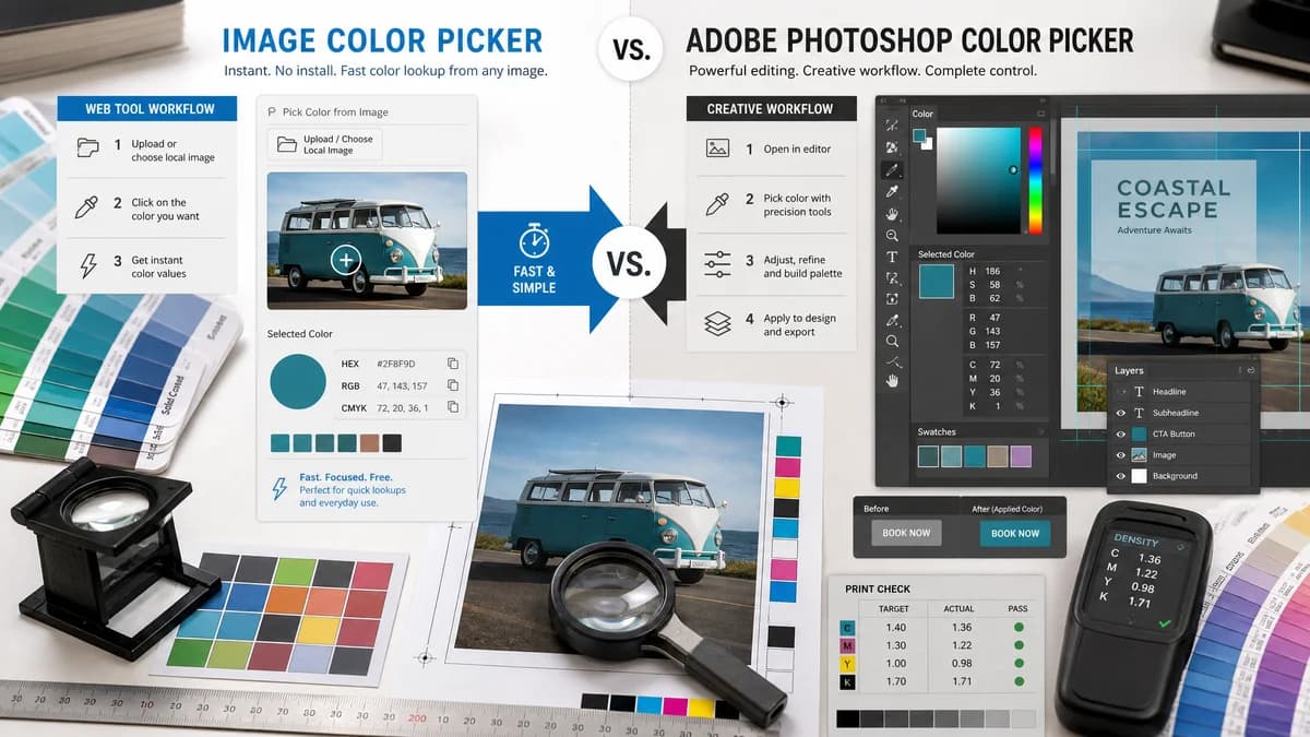 Image Color Picker vs Adobe Photoshop Color Picker