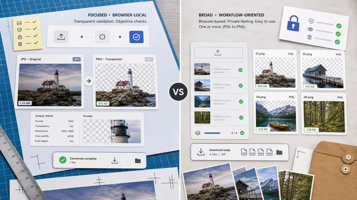 JPG to PNG Converter vs Picflow visual comparison of image optimization workflows