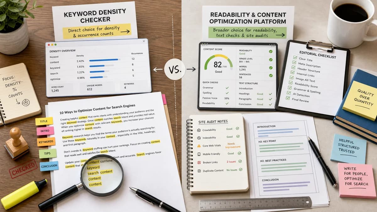 Keyword Density Checker vs Readable comparison detail image