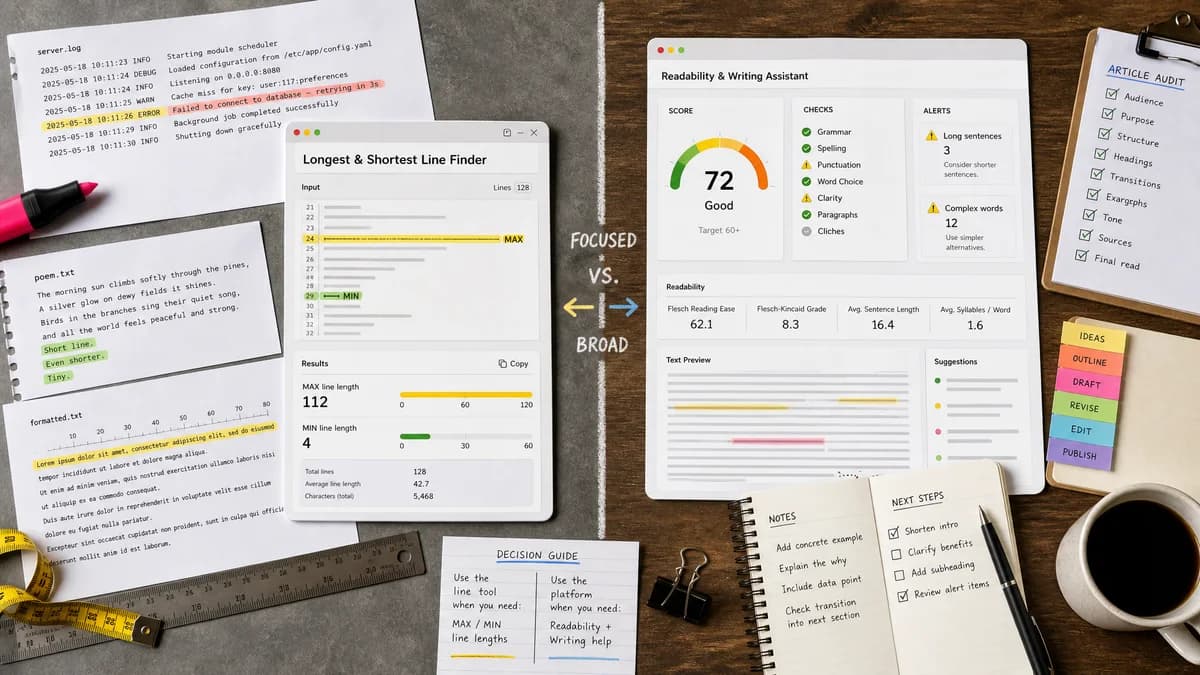 Longest and Shortest Line Finder vs Readable comparison detail image