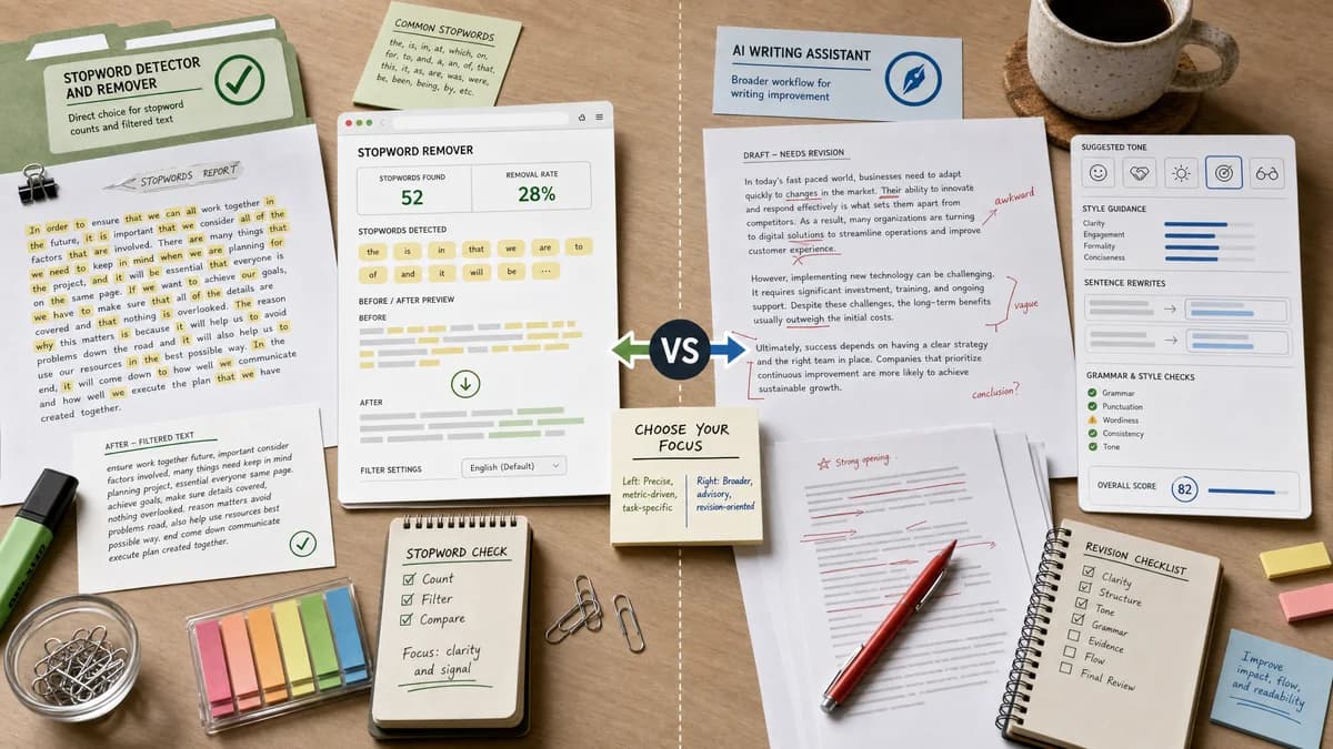 Stopword Detector and Remover vs Grammarly comparison detail image