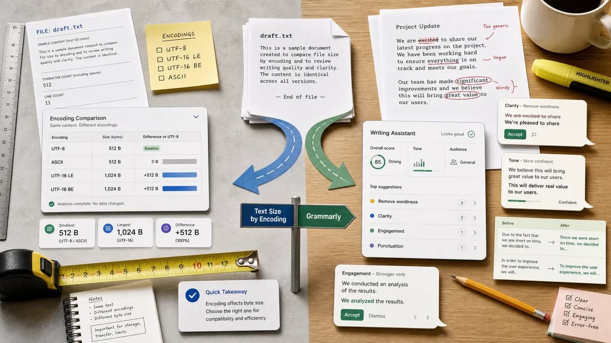 Text Size by Encoding vs Grammarly comparison detail image