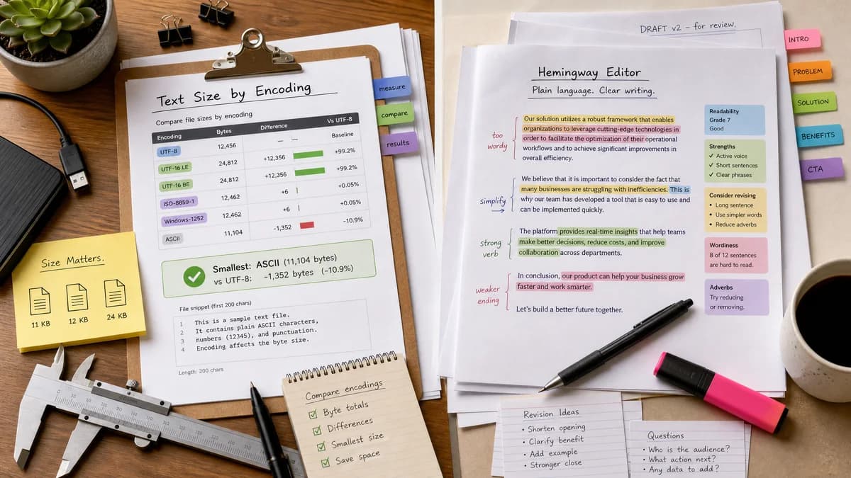 Text Size by Encoding vs Hemingway Editor comparison detail image