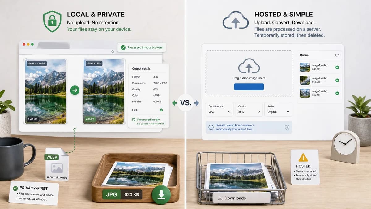 WebP to JPG Converter vs TinyWow visual comparison of image optimization workflows