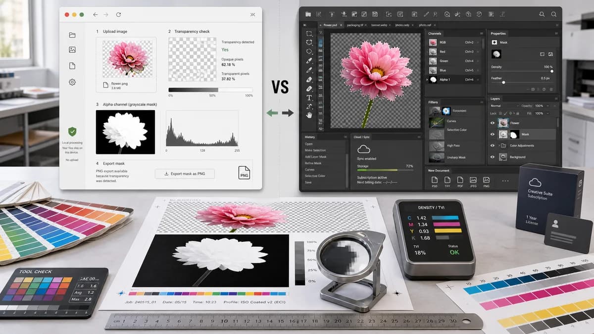 Open Source Alternatives to Adobe Photoshop visual comparison with Alpha Channel Extractor