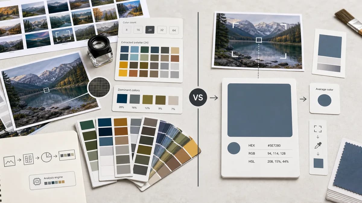 Pinetools Colorize Average Color Finder vs PineTools Get Colors From Image