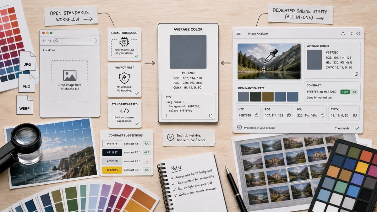 Open Source Alternatives to ImageOnline Image Average Color Finder visual comparison with Average Color Finder