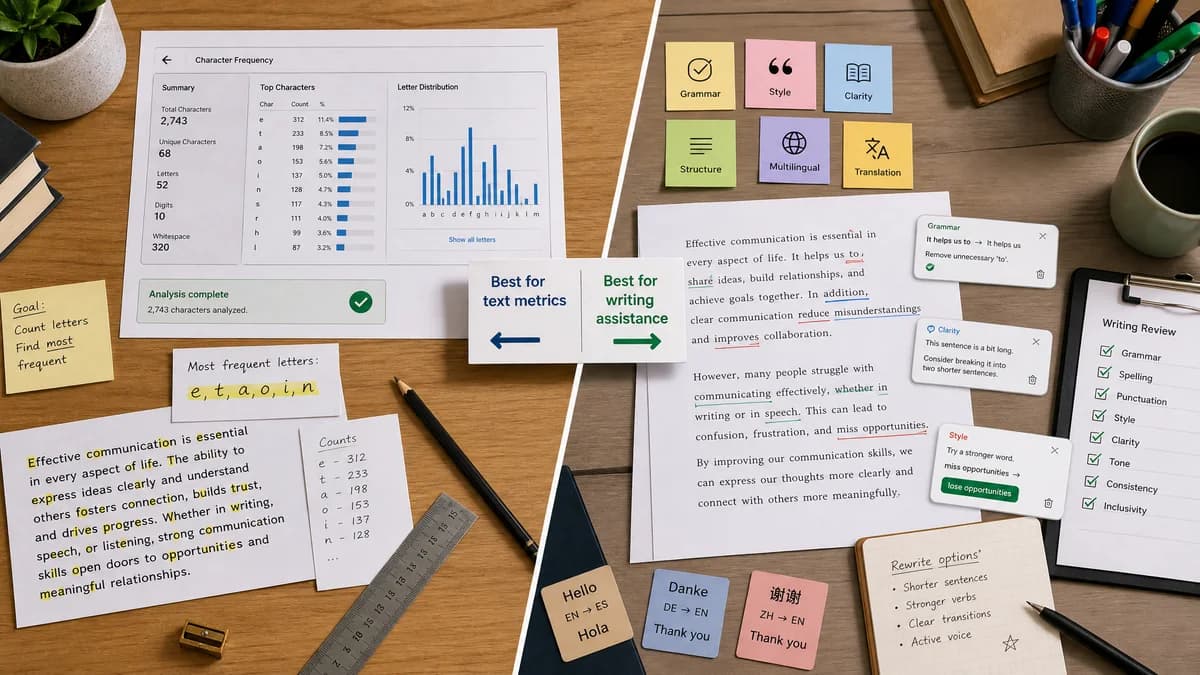 Character and Letter Frequency Counter vs LanguageTool comparison detail image