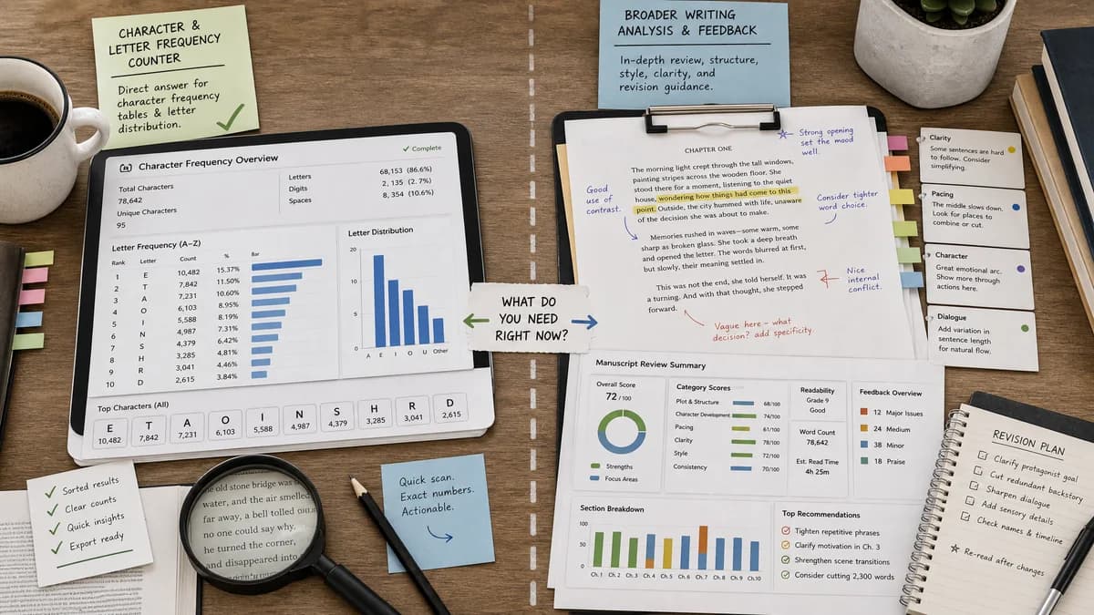Character and Letter Frequency Counter vs ProWritingAid comparison detail image