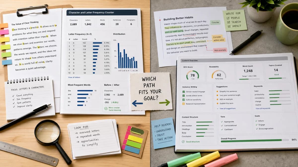 Character and Letter Frequency Counter vs Textmetrics comparison detail image