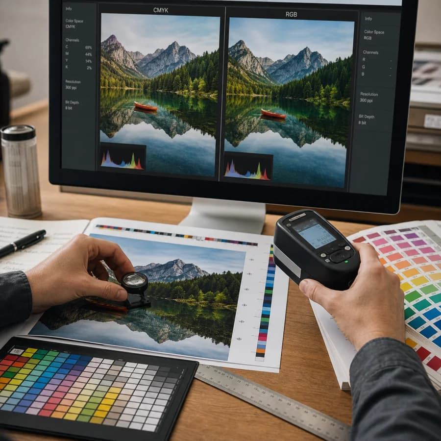 CMYK vs RGB Detector preview showing image color mode detection for print and web