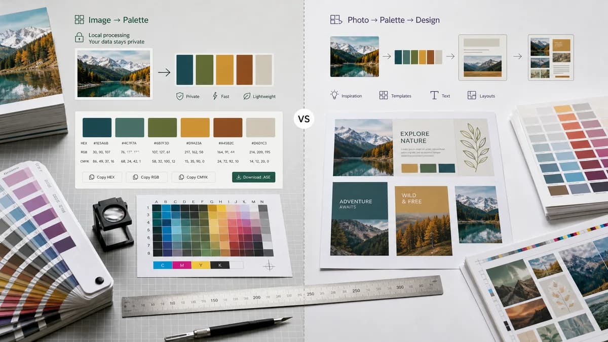 Color Palette Generator from Image vs Canva Color Palette Generator visual comparison of image color extraction workflows