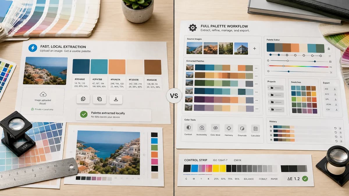 Color Palette Generator from Image vs Coolors Image Picker visual comparison of image color extraction workflows