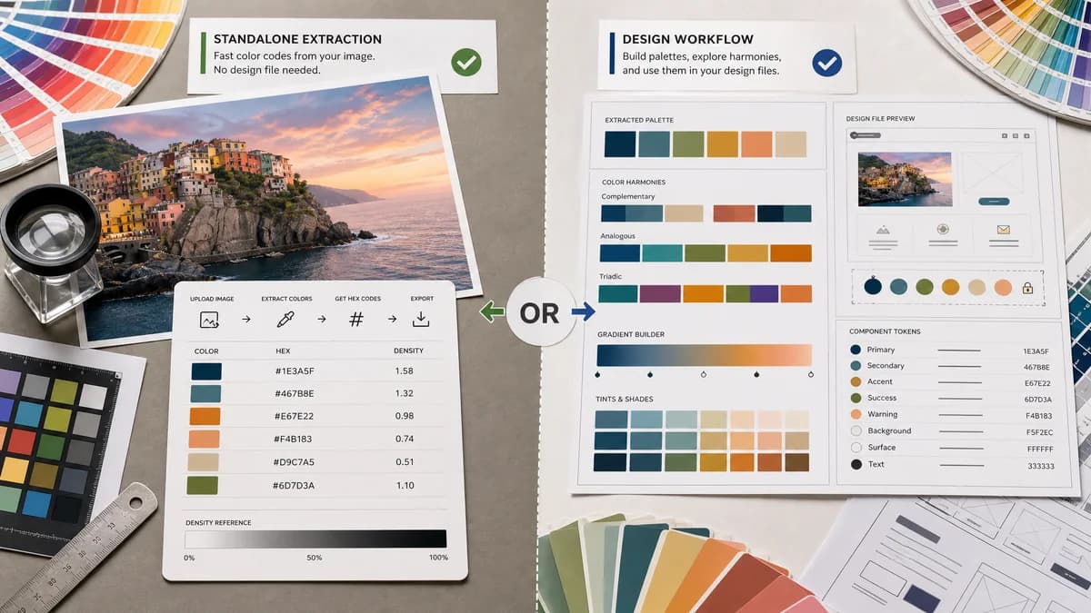 Color Palette Generator from Image vs Figma Color Picker visual comparison of image color extraction workflows