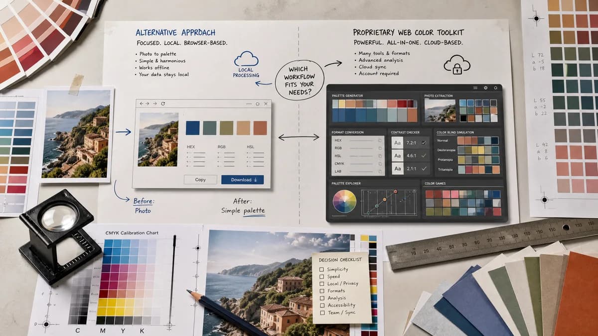 Open Source Alternatives to ColorUI visual comparison with Color Palette Generator from Image
