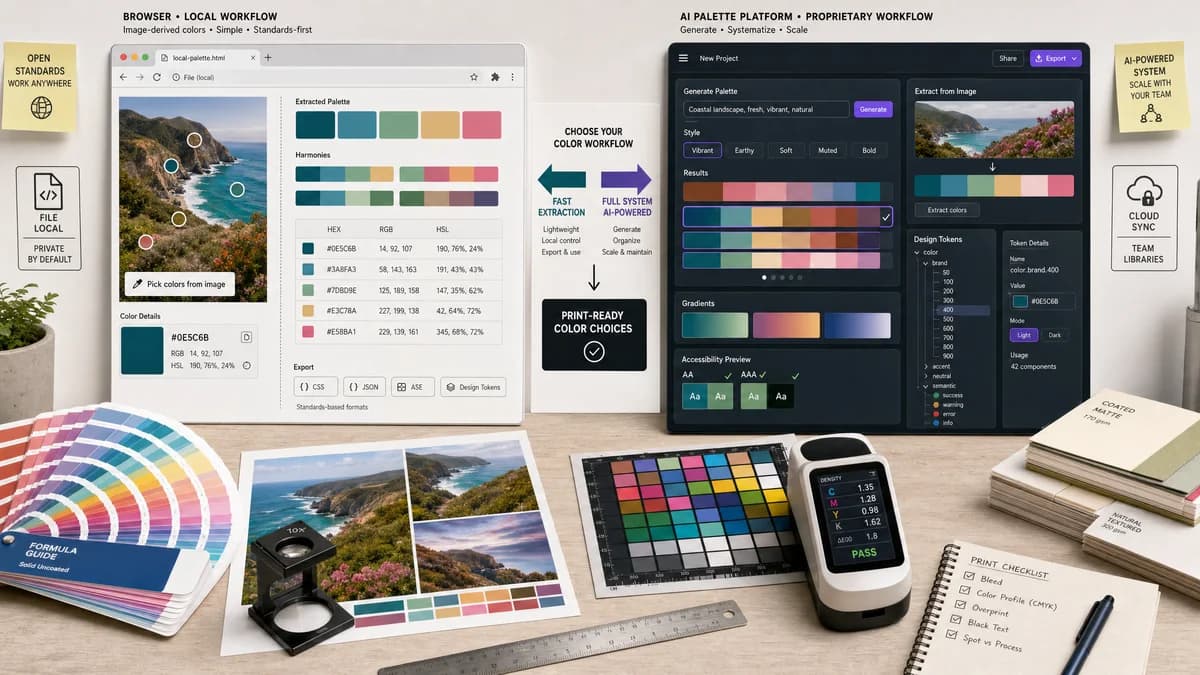 Open Source Alternatives to Dopely Colors visual comparison with Color Palette Generator from Image