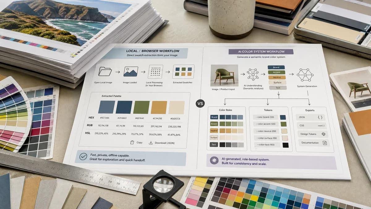 Open Source Alternatives to PhotoColors visual comparison with Color Palette Generator from Image