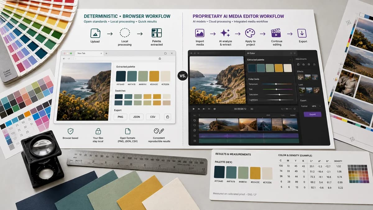Open Source Alternatives to VEED Color Palette Generator visual comparison with Color Palette Generator from Image