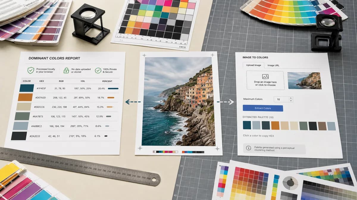 Dominant Colors Extractor vs PineTools Get Colors from Image visual comparison of image color extraction workflows