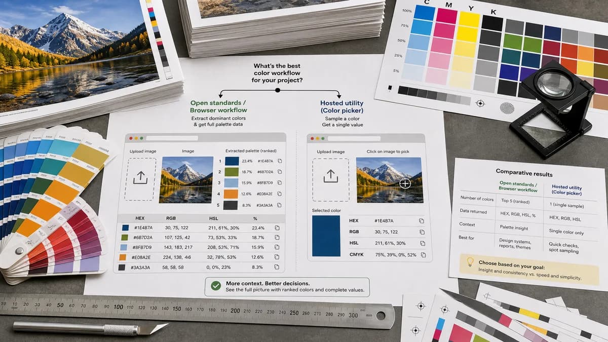Open Source Alternatives to HexPickr visual comparison with Dominant Colors Extractor