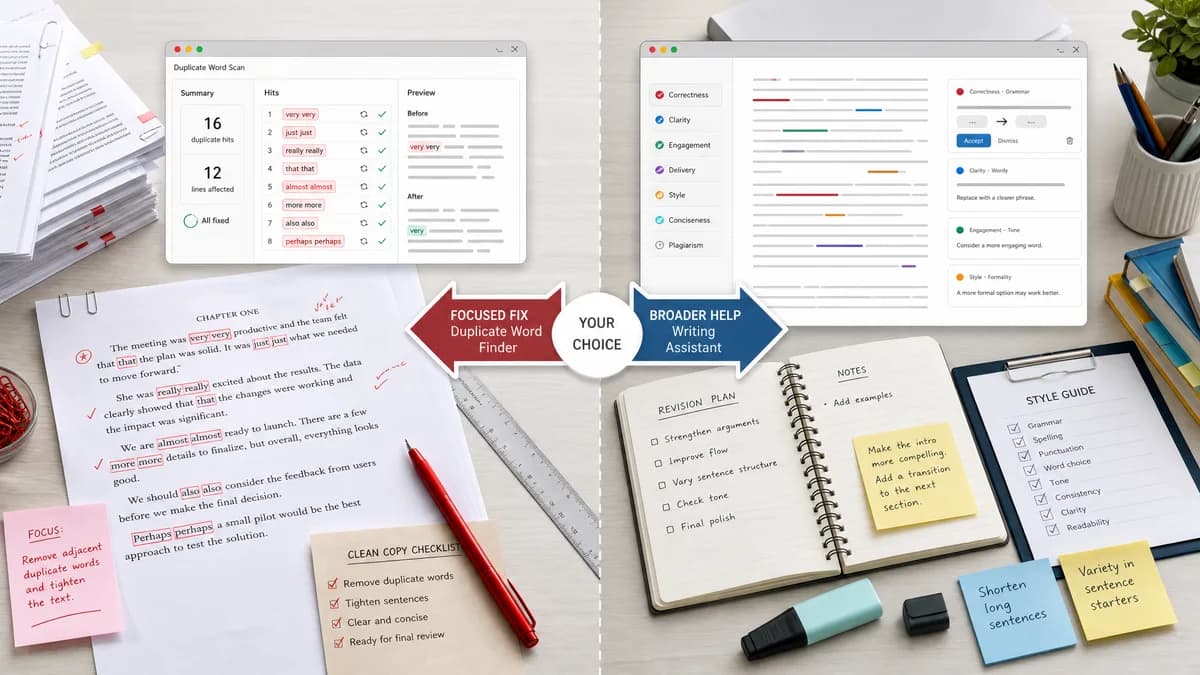 Duplicate Word Finder vs Grammarly comparison detail image