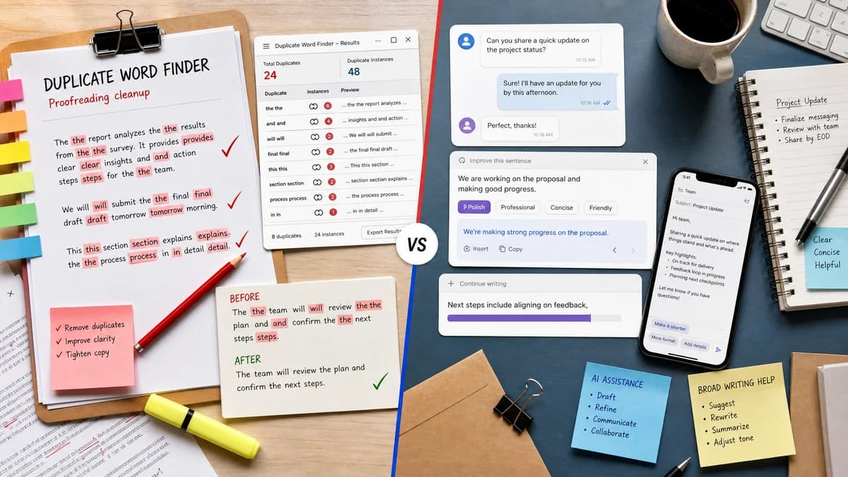 Duplicate Word Finder vs Sapling comparison detail image