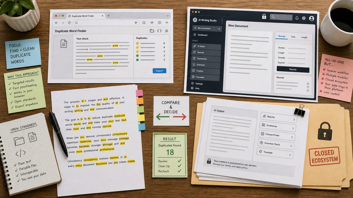 Open Source Alternatives to QuillBot detail image for Duplicate Word Finder