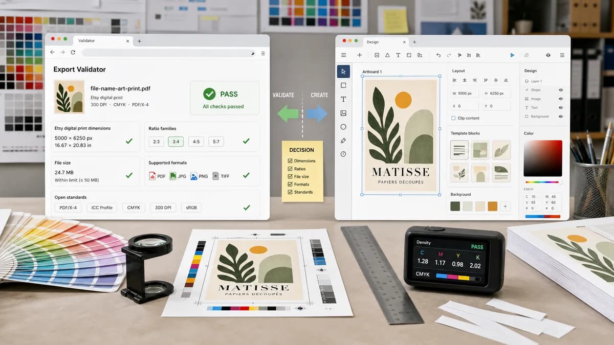 Open Source Alternatives to Kittl visual comparison with Etsy Digital Print Size Checker