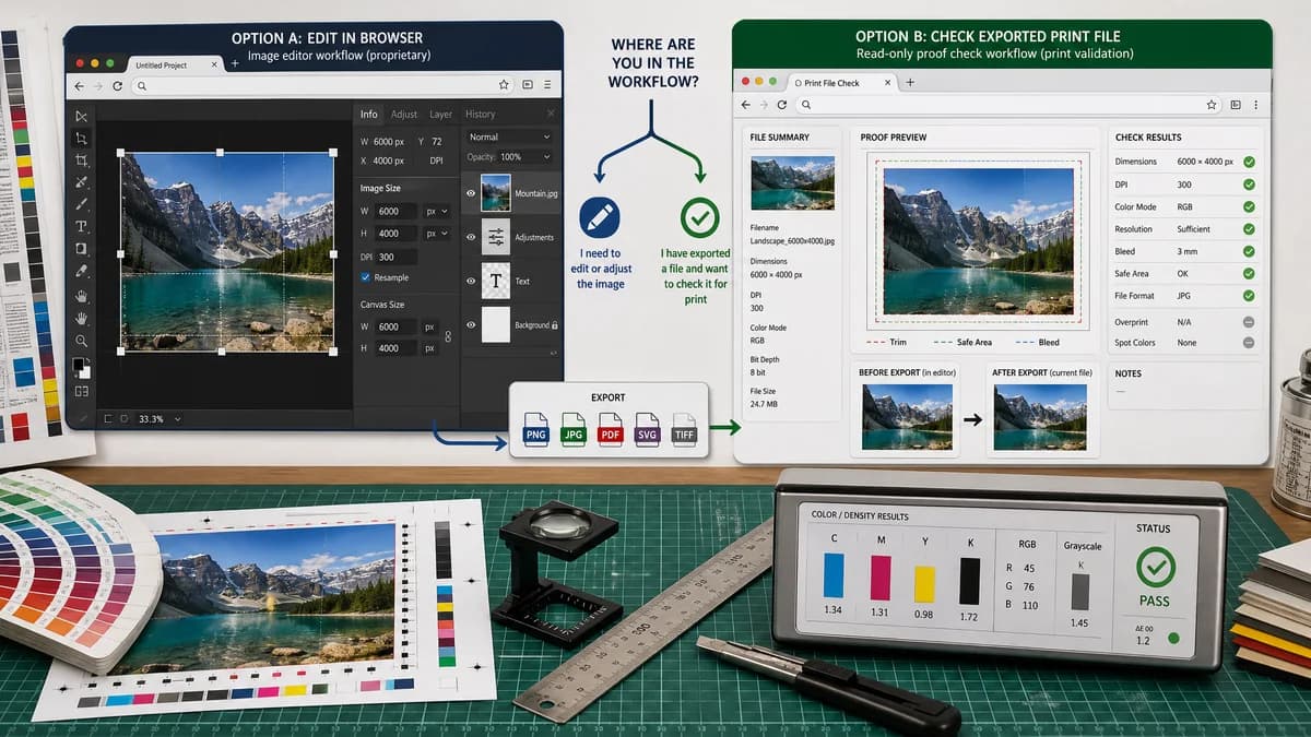 Open Source Alternatives to Photopea visual comparison with Etsy Digital Print Size Checker
