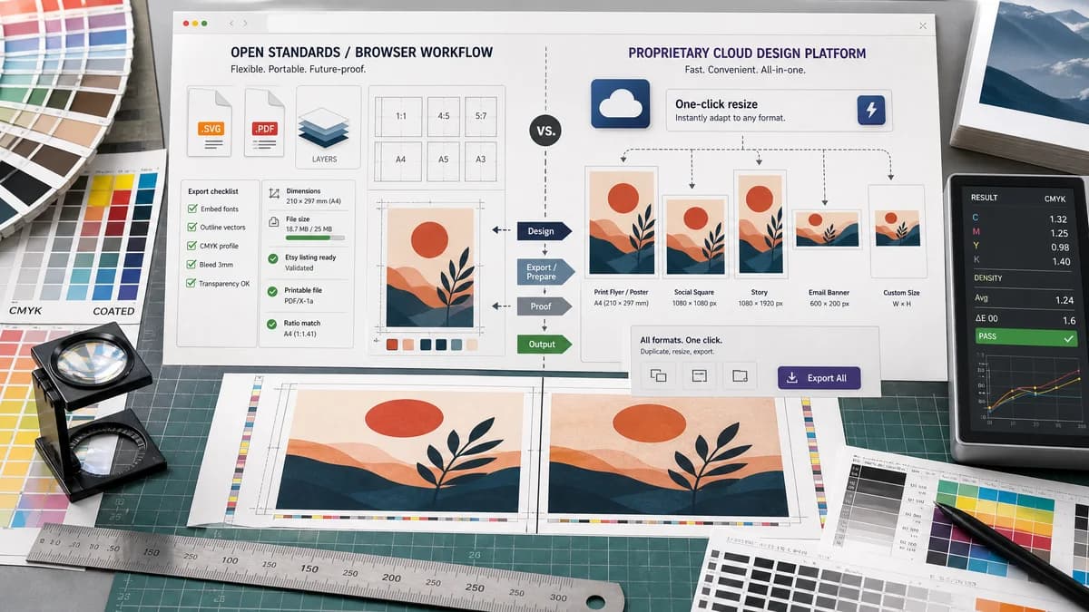 Open Source Alternatives to PosterMyWall visual comparison with Etsy Digital Print Size Checker