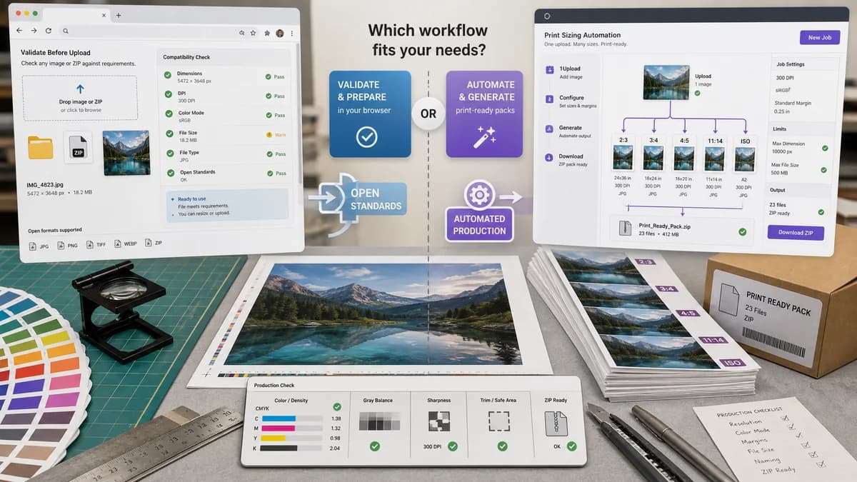 Open Source Alternatives to SnapToSize visual comparison with Etsy Digital Print Size Checker