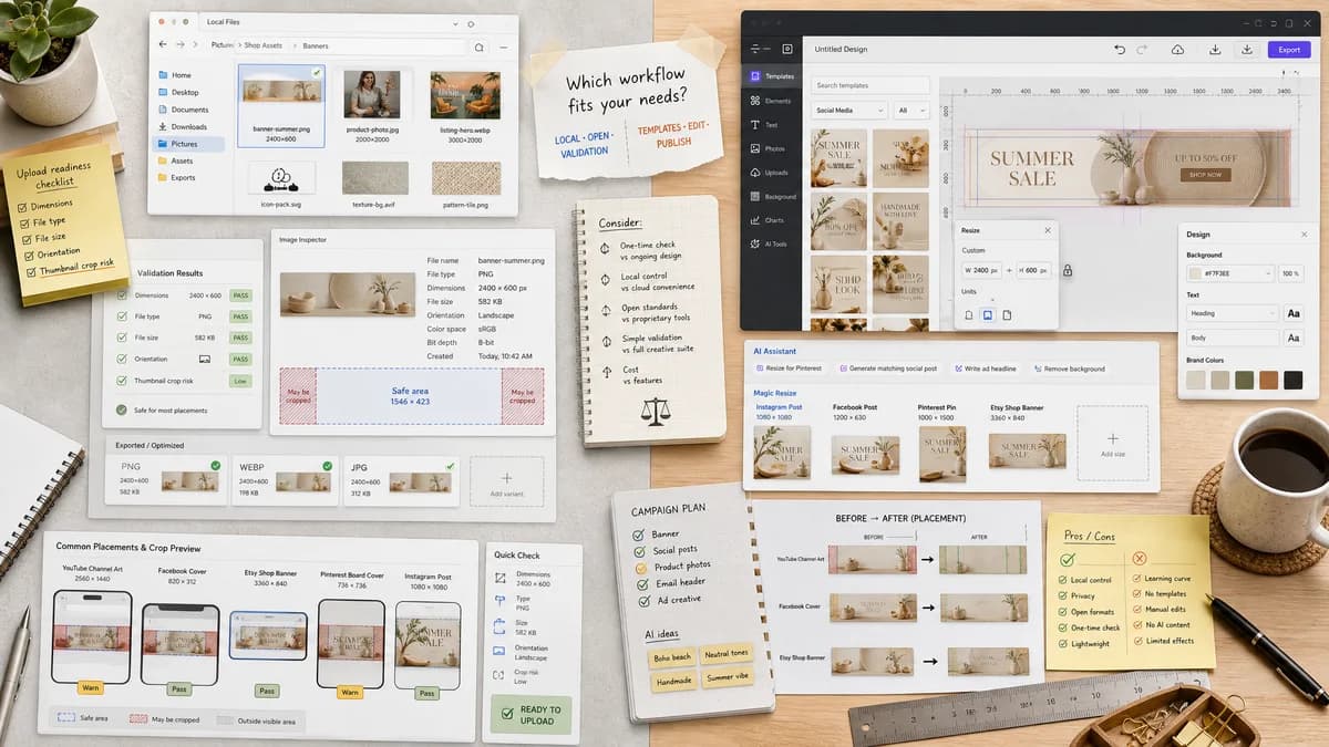 Open Source Alternatives to Adobe Express visual comparison with Etsy Listing Image Checker