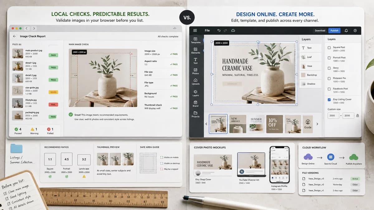 Open Source Alternatives to Fotor visual comparison with Etsy Listing Image Checker