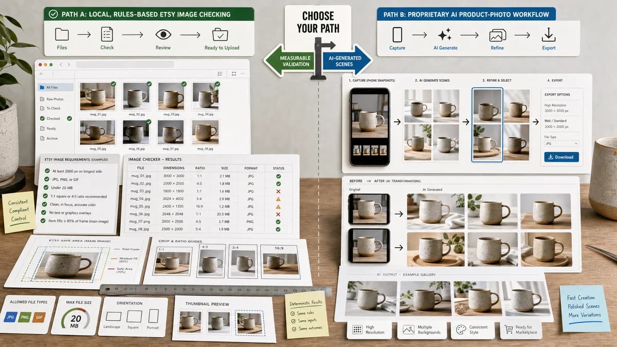 Open Source Alternatives to Pixelcut visual comparison with Etsy Listing Image Checker