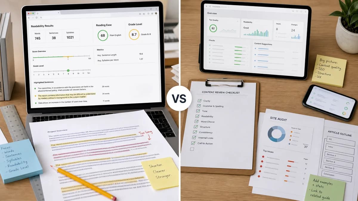Flesch-Kincaid Readability Calculator vs Readable comparison detail image