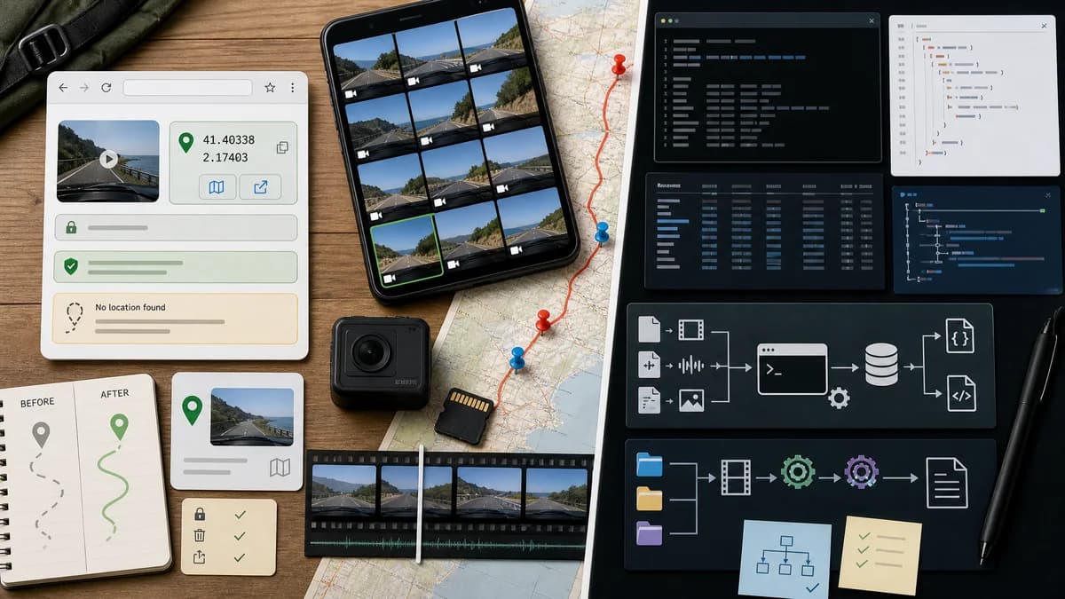 GPS Coordinates from Video vs FFprobe visual comparison of video GPS coordinate workflows