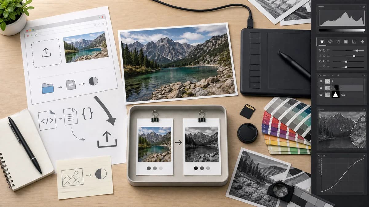Open Source Alternatives to Adobe Photoshop visual comparison with Grayscale Converter