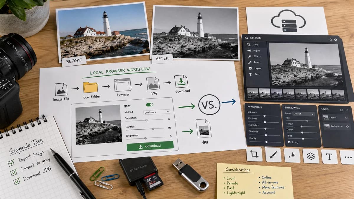 Open Source Alternatives to BeFunky visual comparison with Grayscale Converter