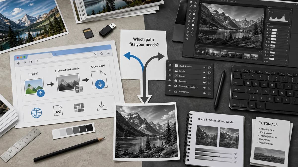 Open Source Alternatives to PaintShop Pro visual comparison with Grayscale Converter