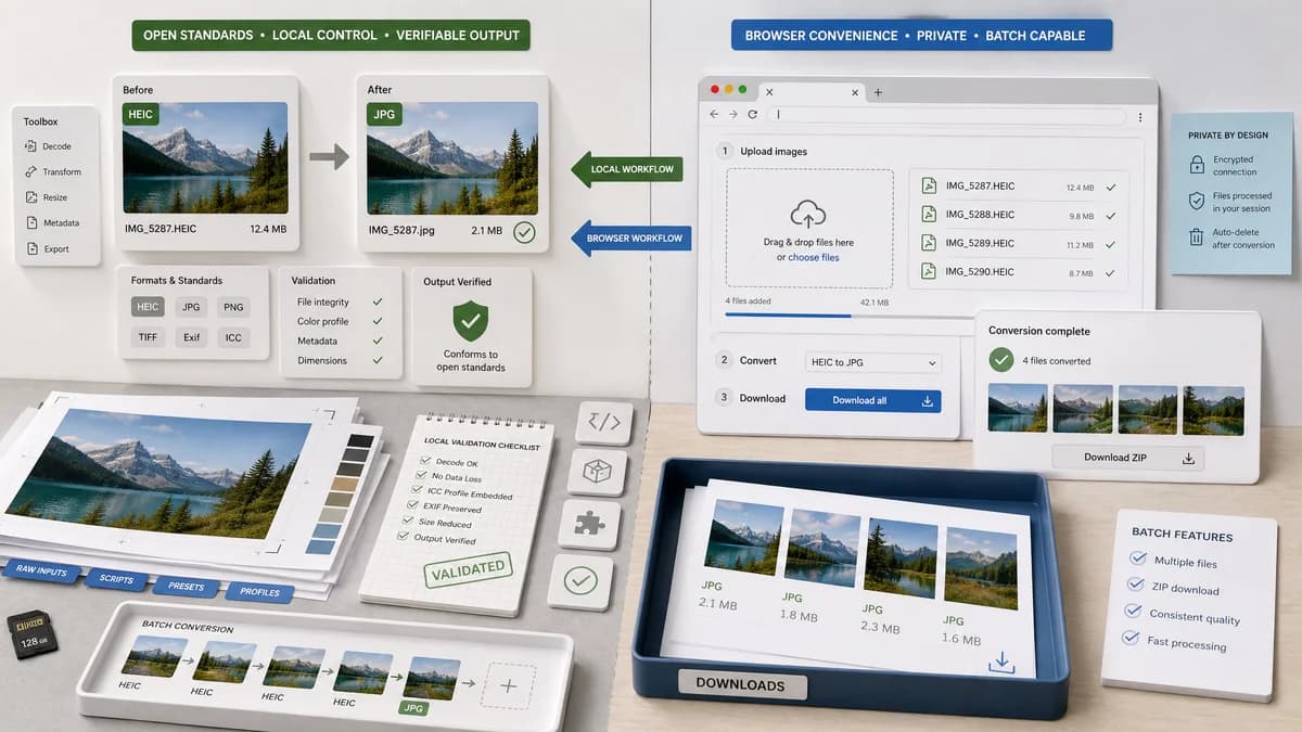 Open Source Alternatives to Picflow visual comparison with HEIC to JPG Converter