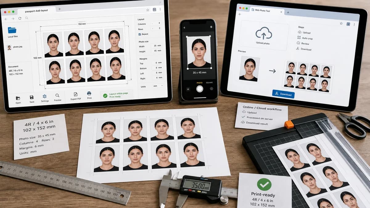 Open Source Alternatives to 123PassportPhoto visual comparison with ID Photo Print Sheet Maker