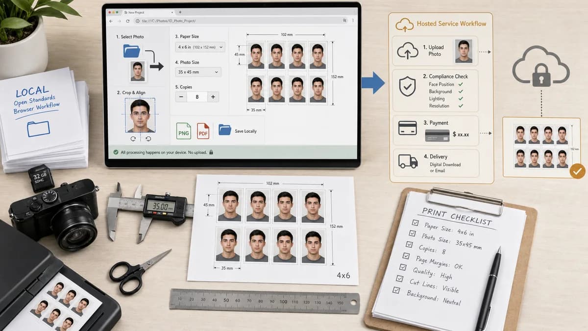 Open Source Alternatives to ePassportPhoto visual comparison with ID Photo Print Sheet Maker