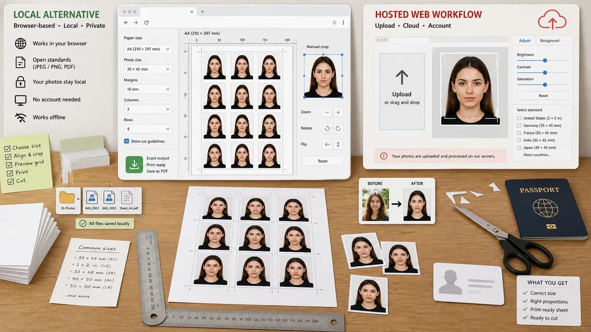 Open Source Alternatives to IDPhoto4You visual comparison with ID Photo Print Sheet Maker