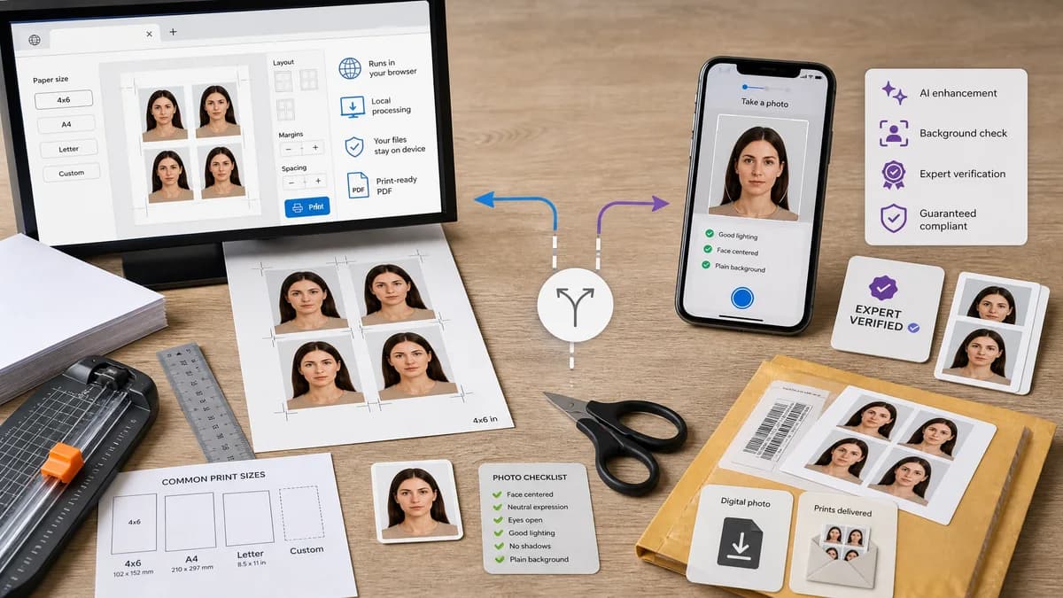 Open Source Alternatives to Passport Photo Online visual comparison with ID Photo Print Sheet Maker