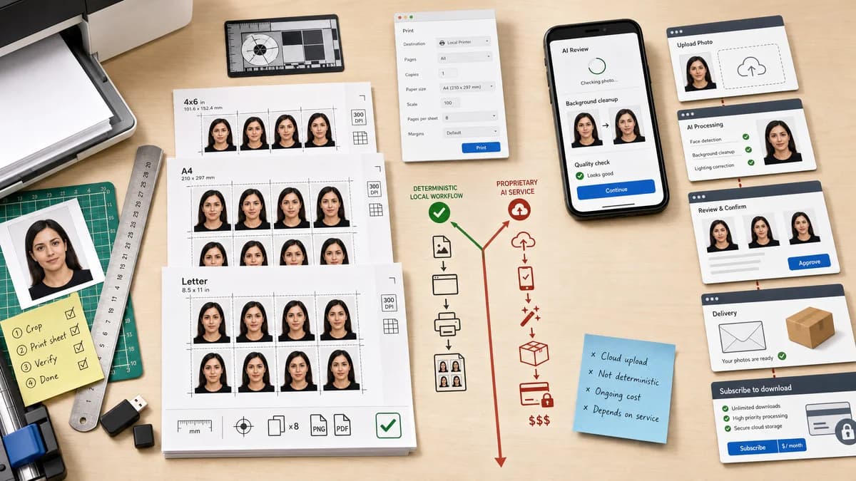Open Source Alternatives to PhotoAiD visual comparison with ID Photo Print Sheet Maker