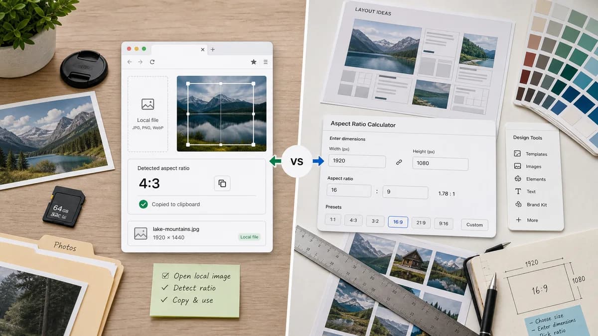 Image Aspect Ratio Calculator vs Shutterstock Aspect Ratio Calculator visual comparison of image aspect ratio calculator workflows