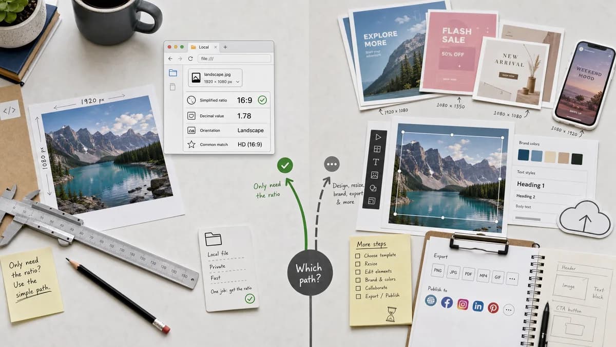 Open Source Alternatives to Canva visual comparison with Image Aspect Ratio Calculator
